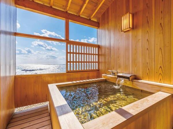 【銀波/客室風呂】客室風呂からの雄大な日本海の景色を一望/例