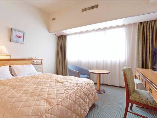 【ダブル/客室例】広さ20平米ダブルはベッド幅150㎝。お得に宿泊したい方におすすめ