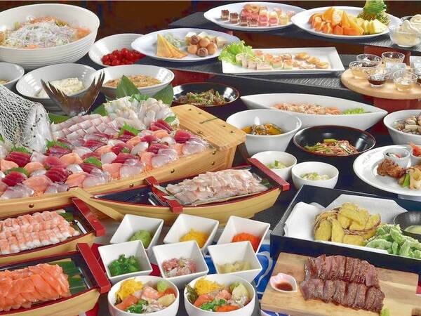 房総の旬の味覚をたっぷりと堪能する約40種和洋バイキングを楽しめる!(例)