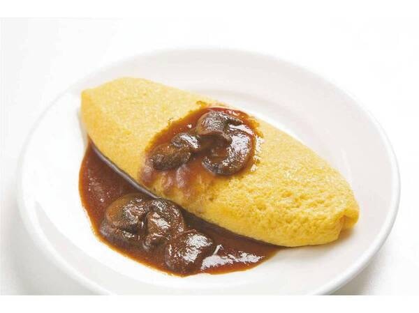 【朝食バイキング/例】ふわふわ出来たてのオムレツにマッシュルームソース