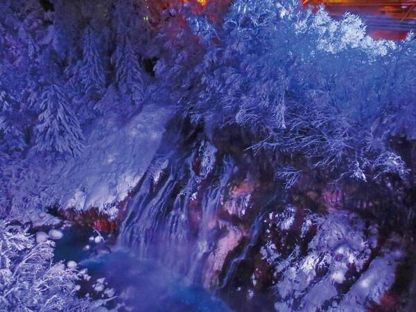 【冬季観光】「白ひげの滝」ライトアップ
