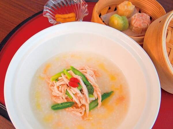 朝スパ＆スパラウンジで楽しむ大人のヘルシー朝食【点心３種＆中華粥セット】/一例