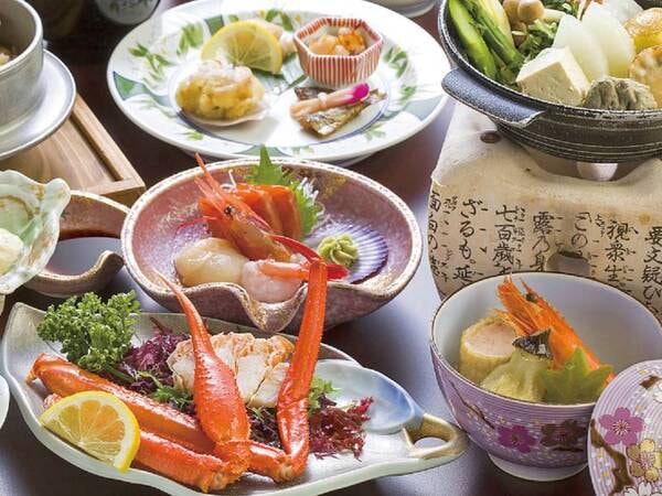 【なごみ膳/写真一例】蟹足や、オホーツク鍋、お造りなど、約11品をご用意♪