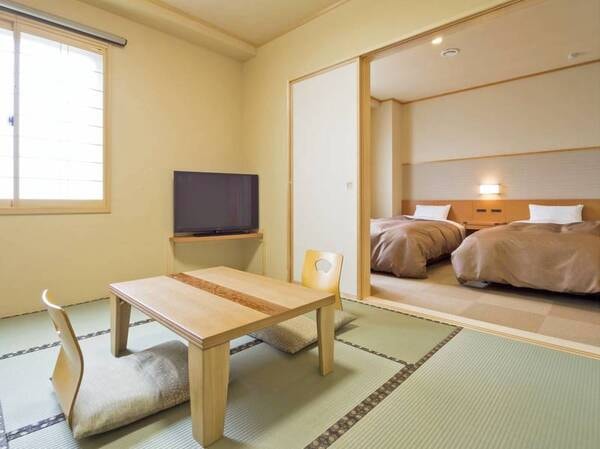 【和洋室 禁煙/例】和室7.5畳と洋室ツインからなる、間取りのお部屋