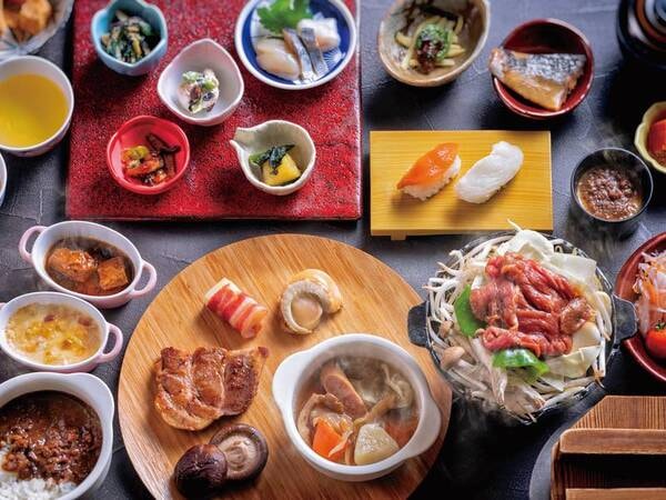 道北の幸をご用意!会席をバイキング形式でご提供※写真/例