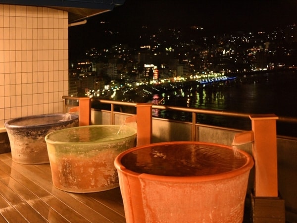 【露天風呂】熱海の夜景を一望！これぞ絶景露天風呂！