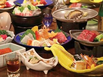 土肥ふじやホテル／活アワビ踊蒸焼き付海鮮会席/例