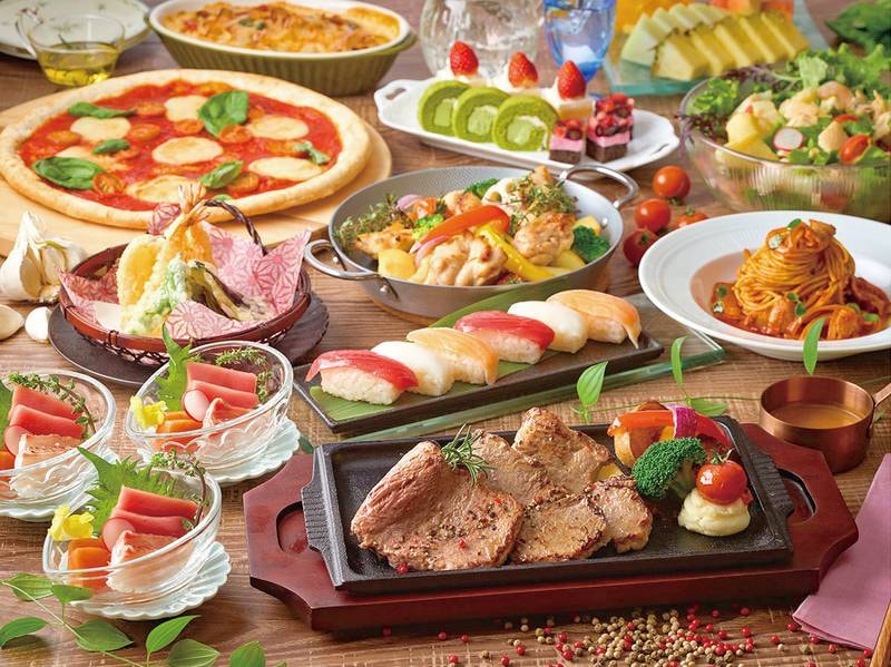 夕食バイキングの例