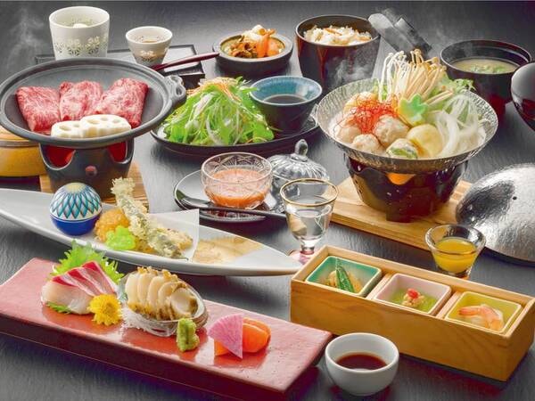 「【料理グレードアップ】信州恵み季節会席」あわび料理も楽しめる季節会席/例