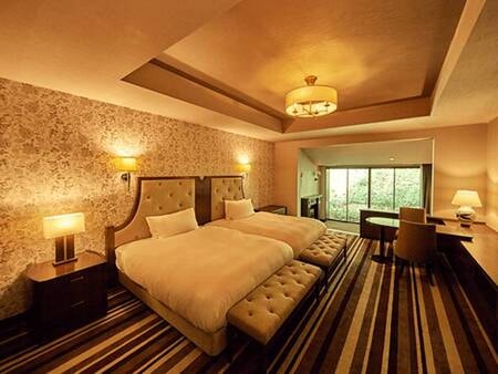 プレミアツイン／60.3㎡／ベッド2台を並べた、ハリウッドツインタイプの客室