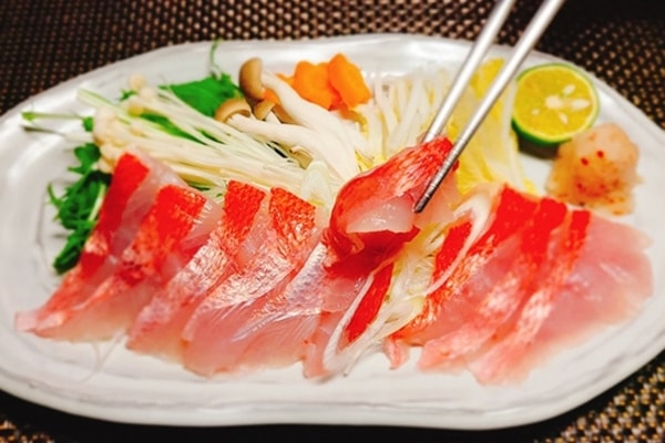 相模湾の金目鯛しゃぶしゃぶ/例