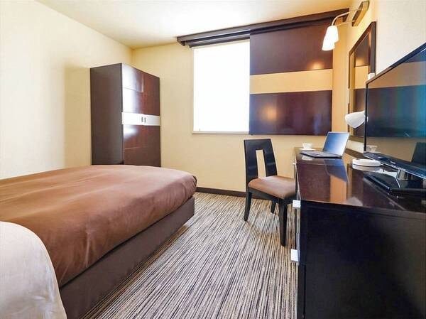 【セミダブル/一例】心落ち着くシックなデザイン/16平米/ベッド幅120cm