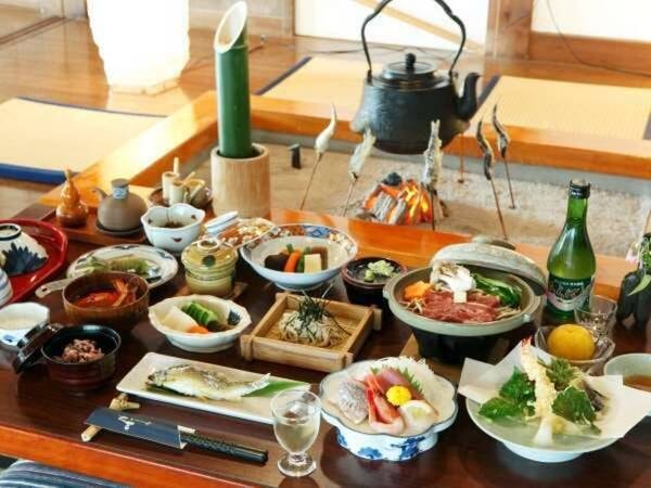 【夕食】三吉料理(春)/一例※写真はイメージで時季・仕入れによりメニューは異なります