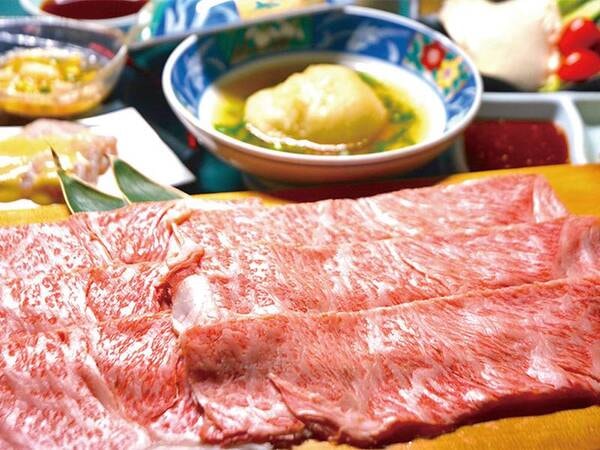 【夕食】「おおいた和牛」のしゃぶしゃぶ（写真一例）