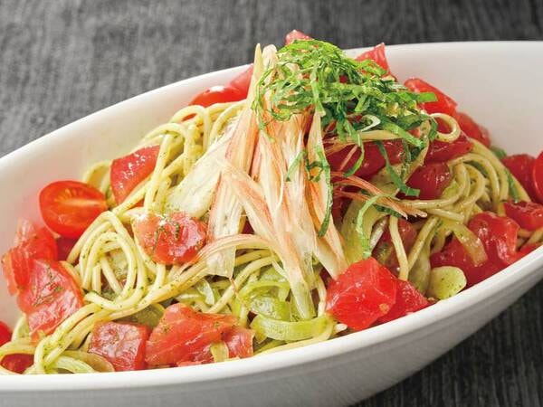 【夕食バイキング/例】漬け鮪の冷静パスタ