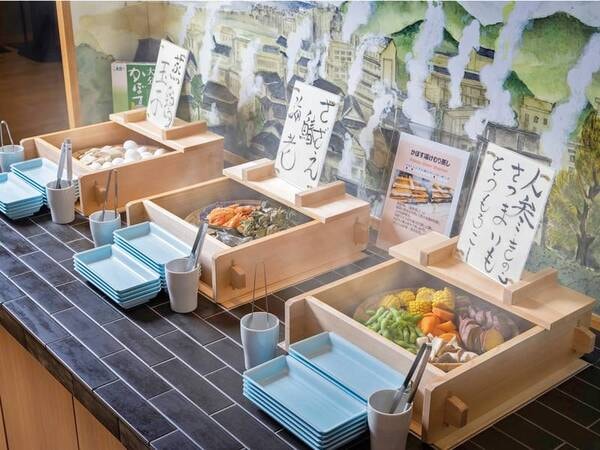 【夕食】かぼす湯けむり蒸し/例