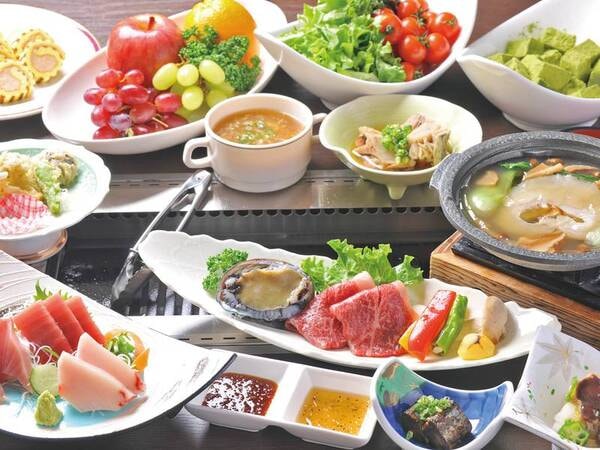 ふかひれ付 プレミアム浜焼き会席イメージ(時期、仕入れによって変更の場合あり)