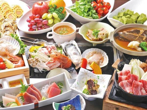 気仙沼海鮮浜焼き会席イメージ(時期、仕入れによって変更の場合あり)