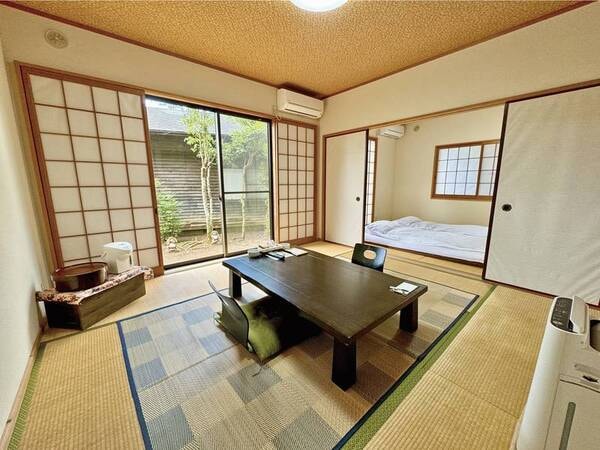 【あさぎり客室/例】全室離れで専用半露天風呂付き。清潔件に溢れた広々14畳和室