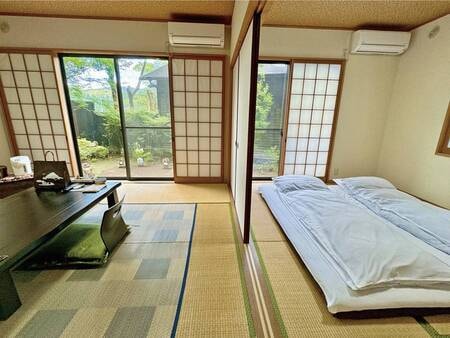 【あさぎり客室/例】全室離れで専用半露天風呂付き。清潔件に溢れた広々14畳和室