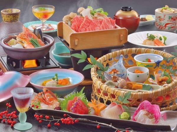 【夕食一例】「和風ブイヤベース鍋」と「和牛と季節野菜せいろ蒸し」がメイン料理