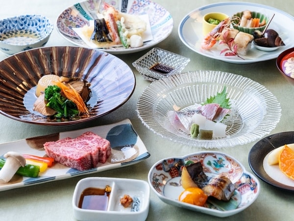 【夕食/例】旬の丹後の食材と和牛陶板ステーキをご用意