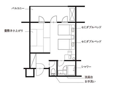 B-TYPE：モダンな和洋室ツイン間取り