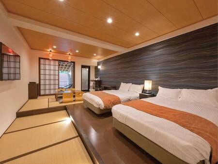 【源泉かけ流し露天風呂付き和モダンツイン】和洋の織りなすお部屋でゆったりとお寛ぎください/一例