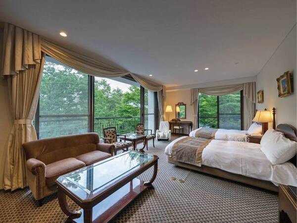 【プレミアムクラシックツイン】建物を取り囲む自然を満喫できるようにレイアウトされた特別な空間。/一例