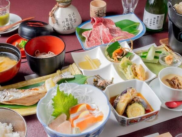 【信州プレミアム牛の鍋付き創作和会席/例】信州プレミアム牛のお鍋も味わえる会席