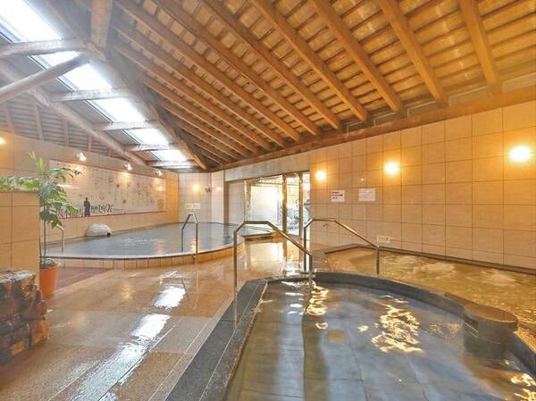 【龍馬の湯/男湯】かけ湯、主浴槽、イベント湯、ジャグジー