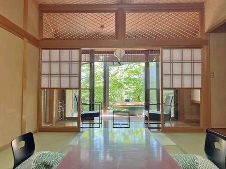 【桔梗（ききょう）】陶器の露天風呂付客室 10畳+広縁付/例