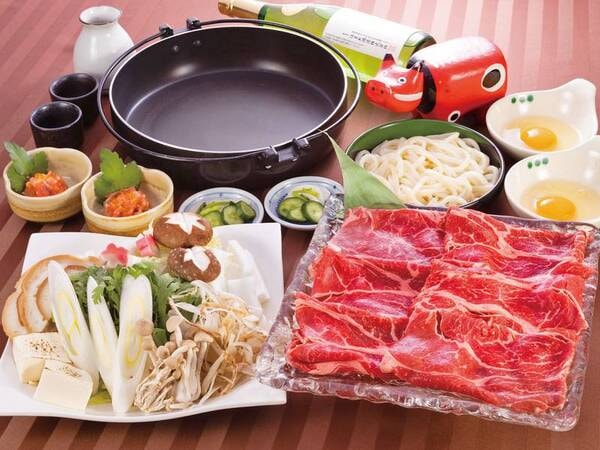 【選べるスタンダードご夕食/例】牛肉たっぷり200g！すき焼き(〆うどん)
